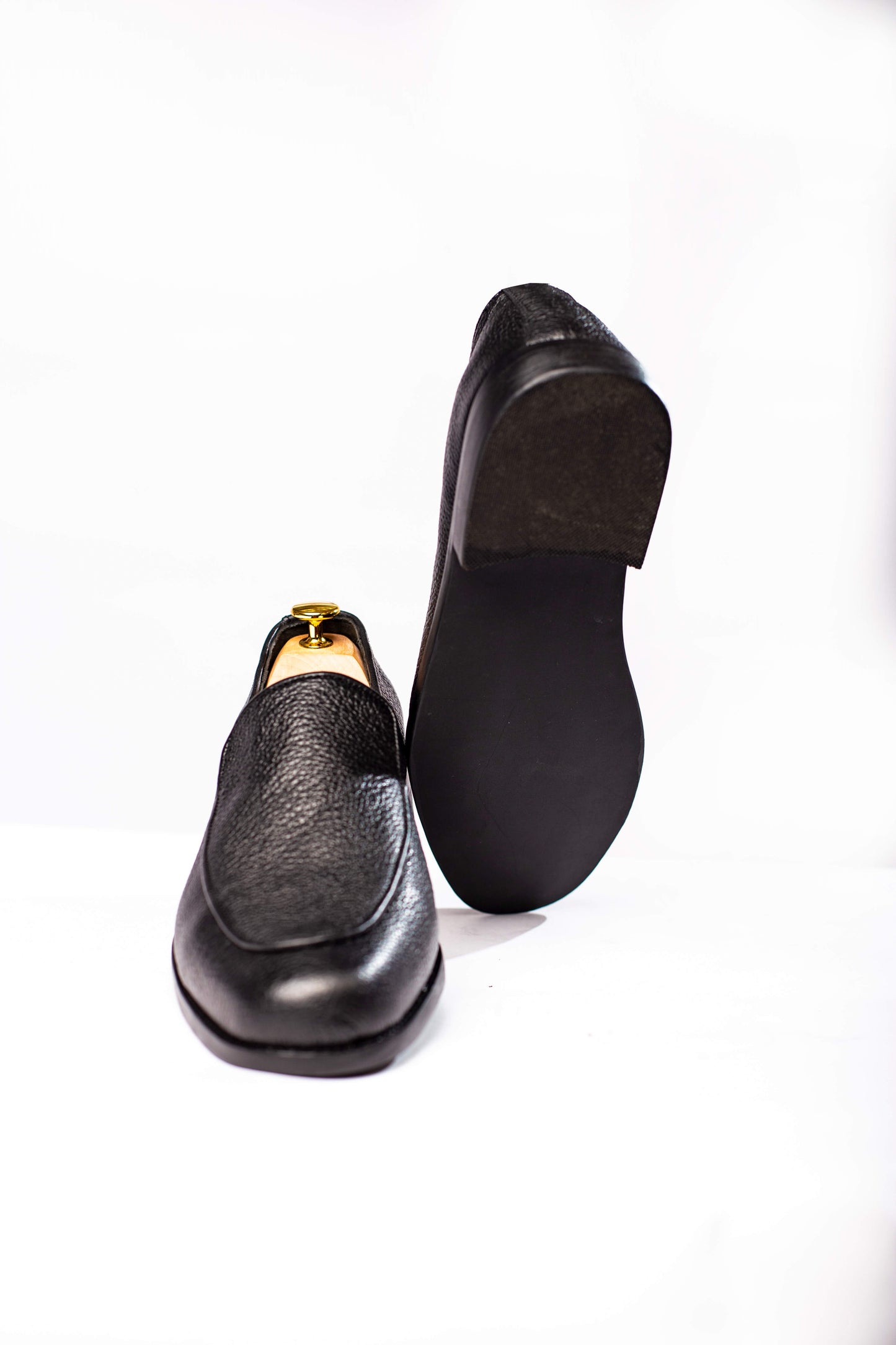Black leather loafers in Nigeria