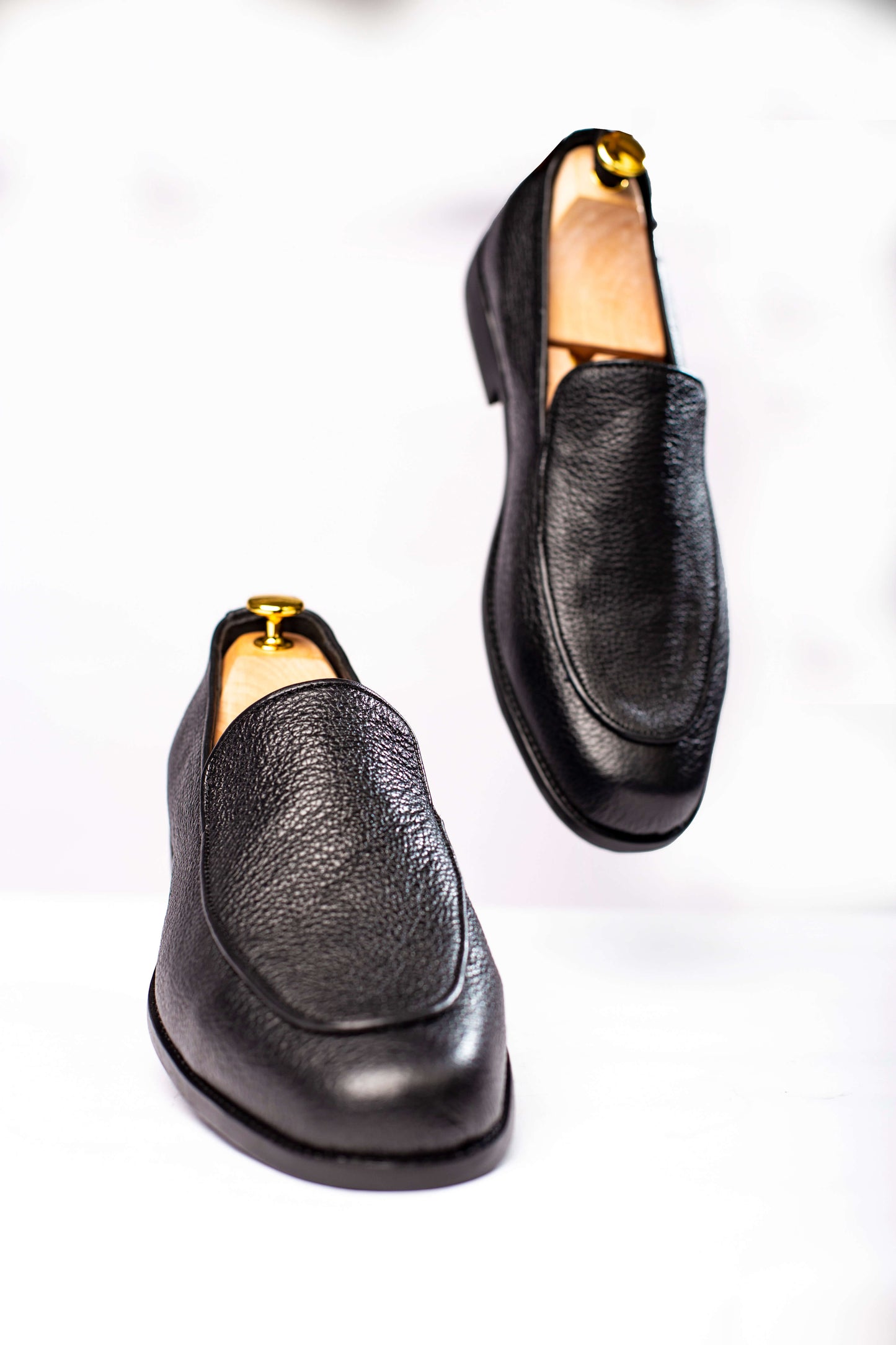 Black leather loafers in Nigeria