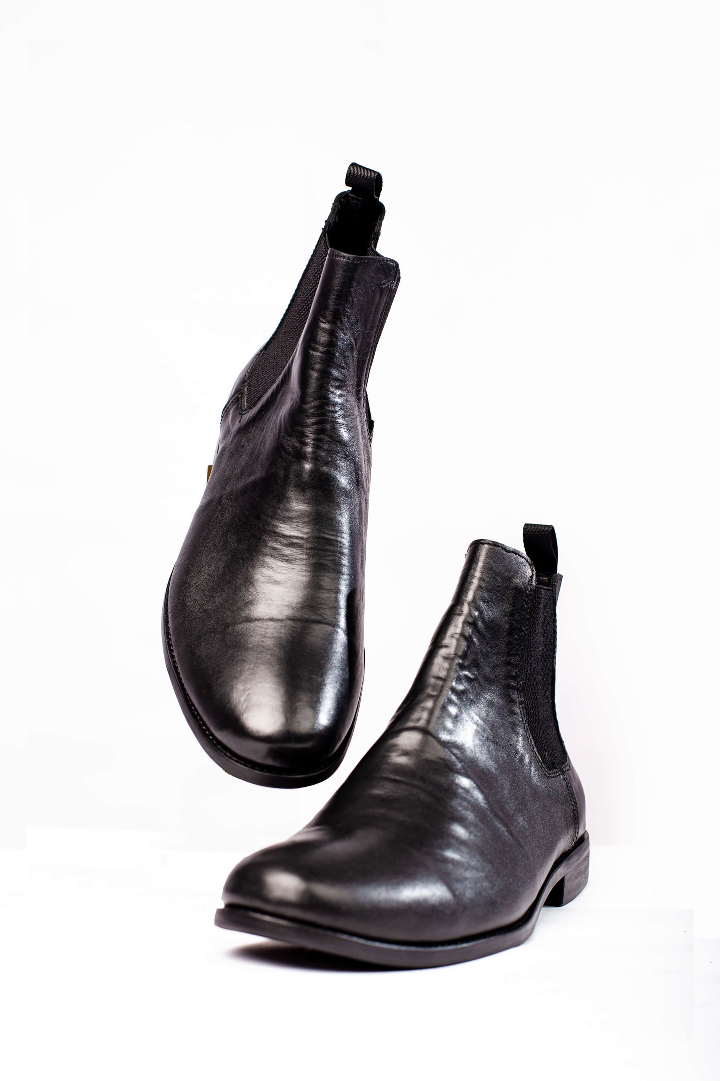 Black Leather Chelsea Boots