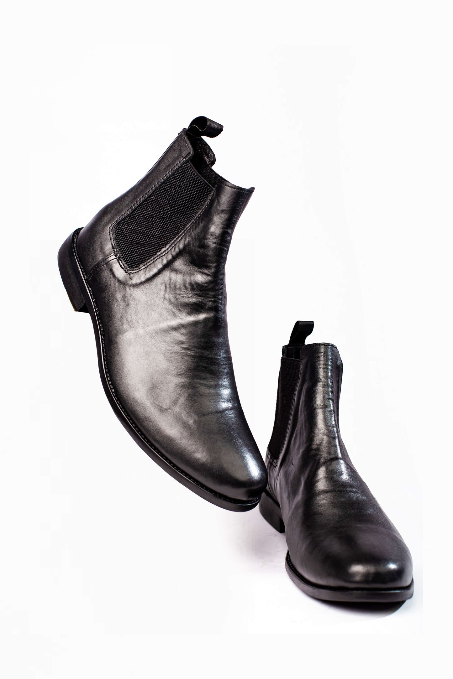 Black Leather Chelsea Boots