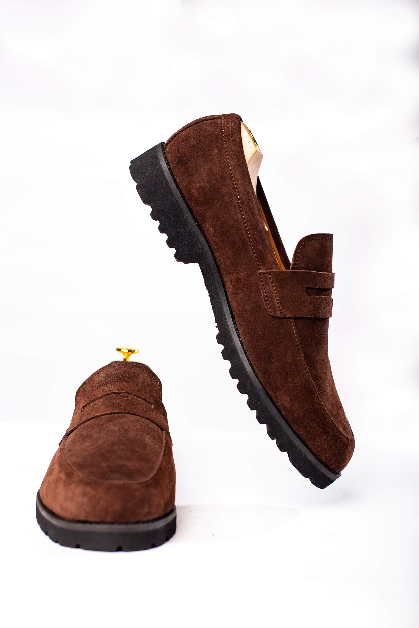 Men’s Brown Suede Lug Sole Loafers in Nigeria