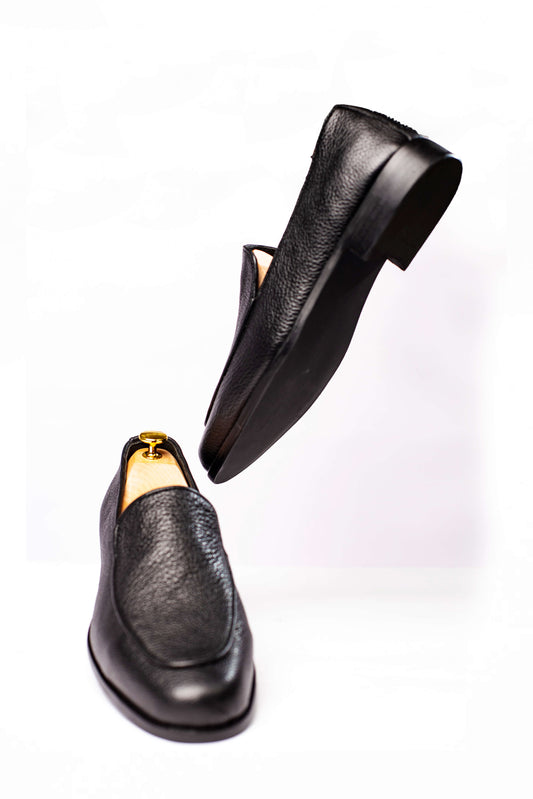 Black leather loafers in Nigeria