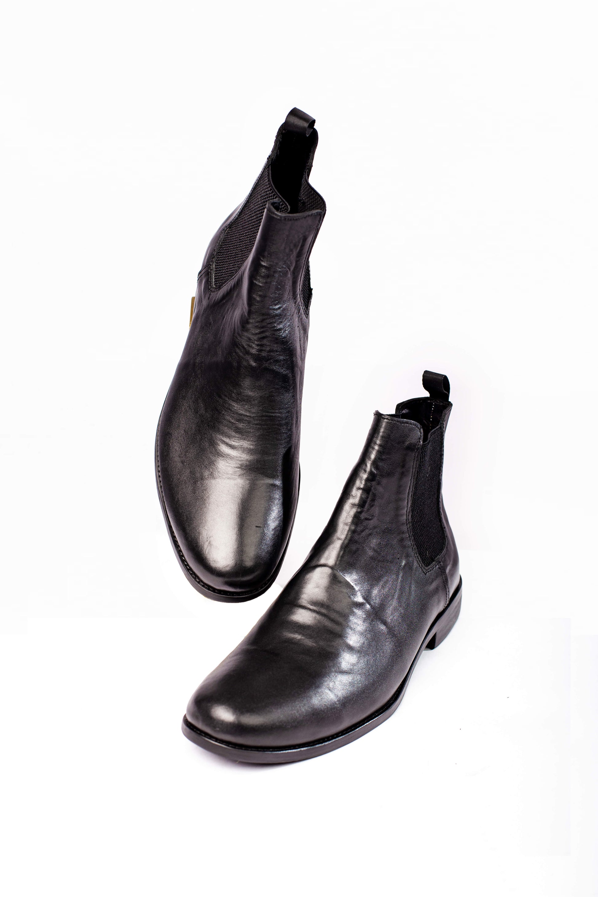 Black Leather Chelsea Boots