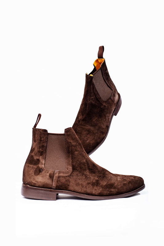 Men’s Suede Chelsea Boots – Dark Brown
